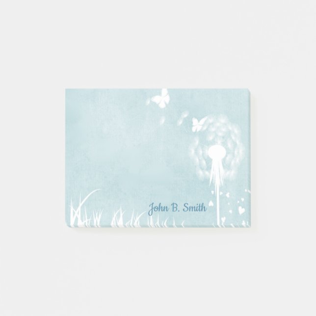 Notas Post-it® Dandelions, mariposas y cielos azules (Anverso)