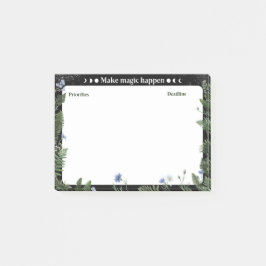 Notas Post-it® Dark Floral Productivity Post-it Sticky Note