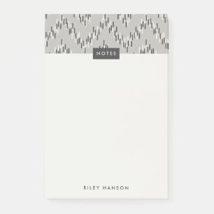 Notas Post-it® Dashing Boho Ikat Zig Zag Pattern Post-it - Gris