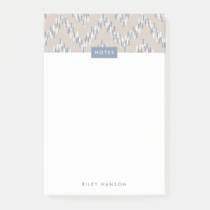 Notas Post-it® Dashing Boho Ikat Zig Zag Pattern Post-It - Taupe