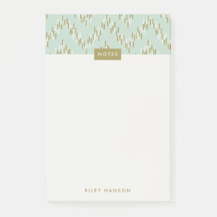Notas Post-it® Dashing Boho Ikat Zig Zag Pattern Post-It - Verde