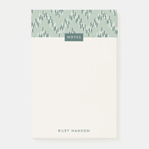 Notas Post-it® Dashing Boho Ikat Zig Zag Pattern Post-it - Verde