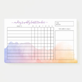 Notas Post-it® Dawn Watercolor Wash Weekly Habit Tracker
