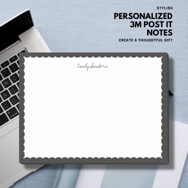 Notas Post-it® de Black Scalloped Border Polka Dot (Subido por el creador)