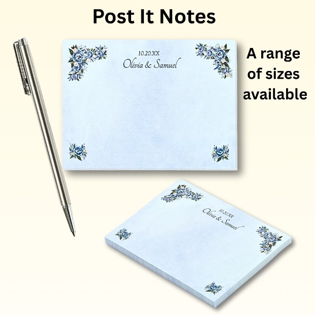 Notas Post-It de Blue Peony Boda Suite (Subido por el creador)
