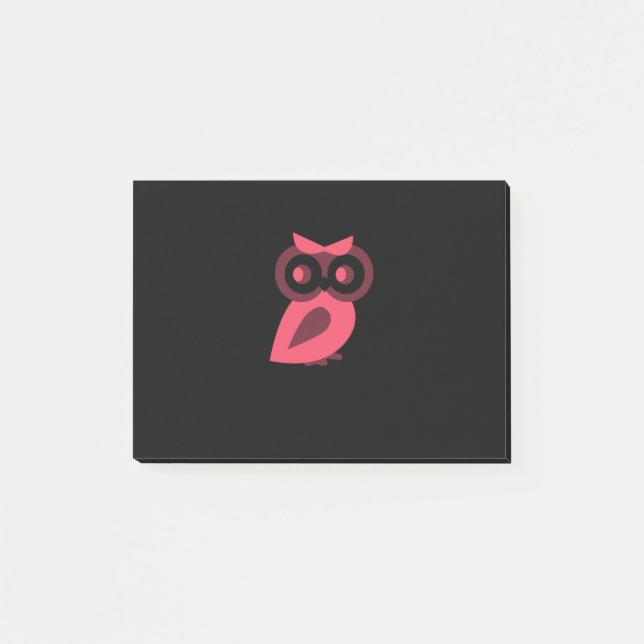 Notas Post-it® de búho rosado (Anverso)