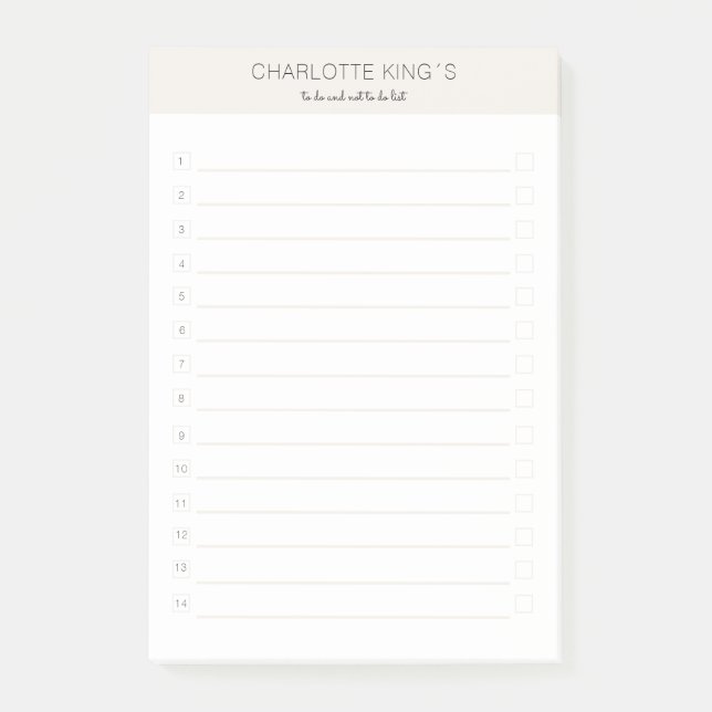 Notas Post-it de color blanco Beige personalizable (Anverso)