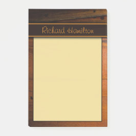 Notas Post-it® de Dark Baltic Pine Faux Woood Larg