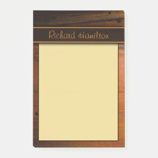 Notas Post-it® de Dark Baltic Pine Faux Woood Larg