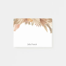 Notas Post-It® de Gold Pink Boho Pampas Grass