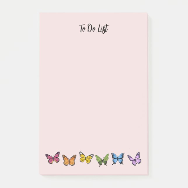 Notas Post-it de gran tamaño del patrón de maripos (Anverso)