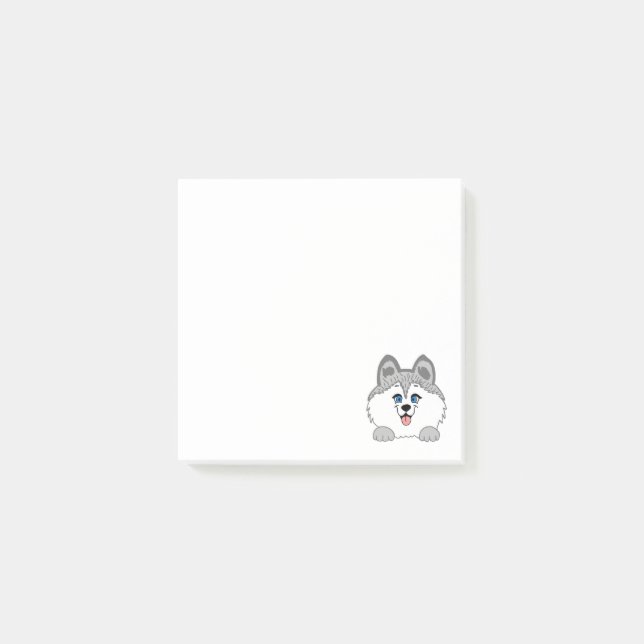 Notas Post-it® de Husky Dog 3" x 3" (Anverso)