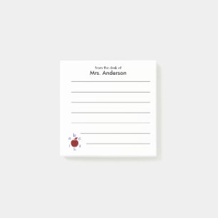 Notas Post-it® De la mesa de la maestra Nombre 123 ABC Manzana Ra