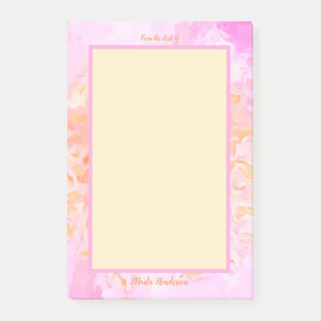 Notas Post-it® De la mesa del Rosa Personalizado impresionista (Anverso)