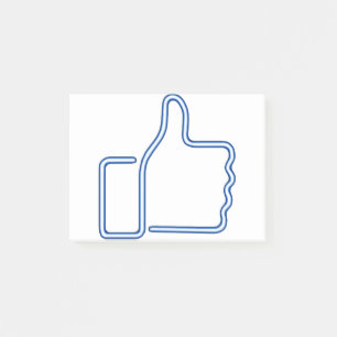 Notas Post-it® De los pulgares azul para arriba - neón -