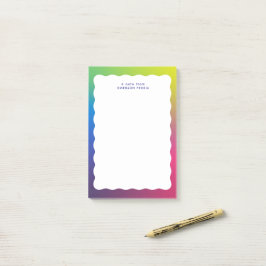 Notas Post-it® De moda retro borde ondulado colorido