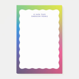 Notas Post-it® De moda retro borde ondulado colorido