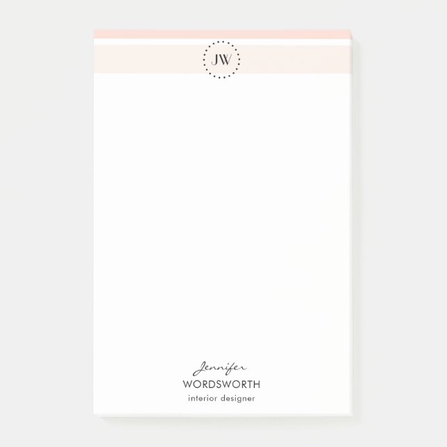 Notas Post-it® de Monogram Pastel Professional (Anverso)