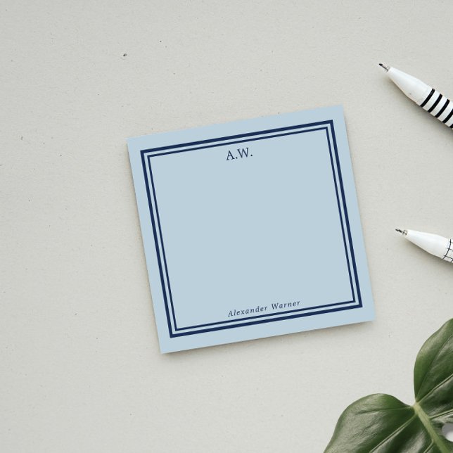 Notas Post-it de Navy & Light Blue Monogrammed (Subido por el creador)