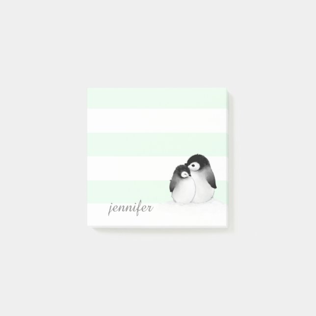 Notas Post-it® de Pingüinos con rayas de fábrica (Anverso)