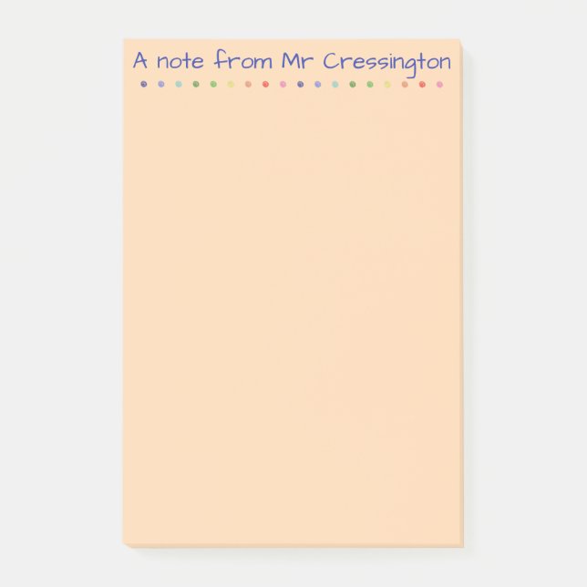 Notas Post-it de puntos coloreados de docentes per (Anverso)