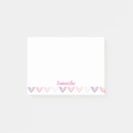 Notas Post-it de Purple & Pink Hearts