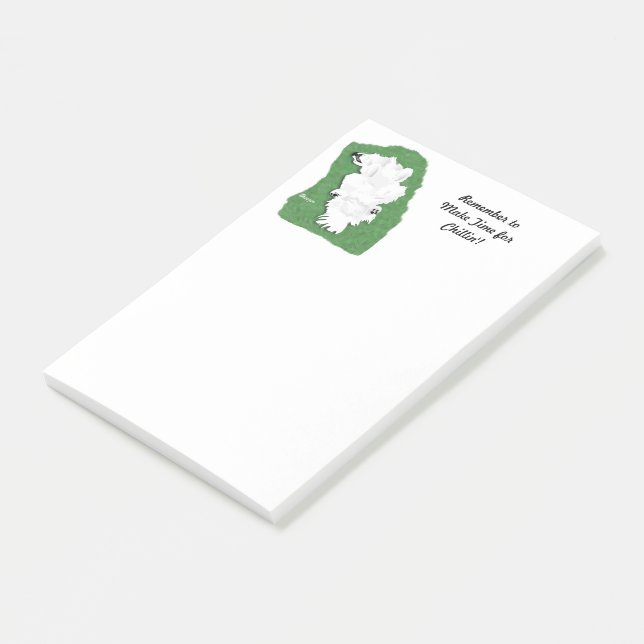 Notas Post-It® de relajación samoyed, 4" x 6" (En perspectiva)