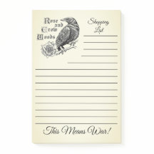 Notas Post-IT de Rosa y Crow Woods