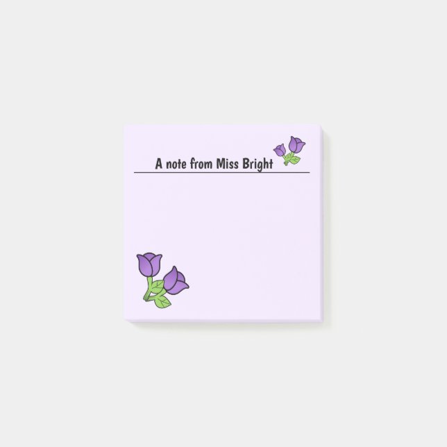 Notas Post-it de Rosas morados (Anverso)