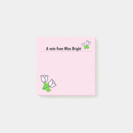 Notas Post-it de rosas rosadas