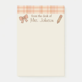 Notas Post-it de Trendy Teacher Personalized 4"x6"