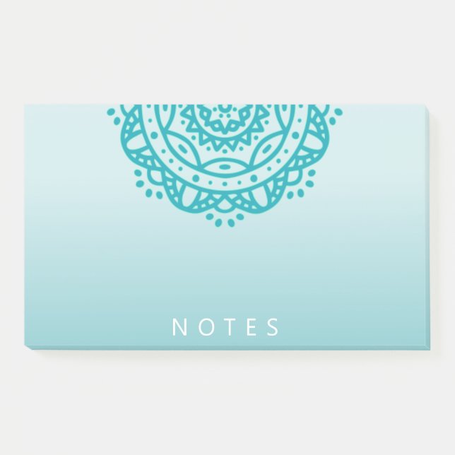 Notas Post-it de Turquoise Mandala Ombre (Anverso)