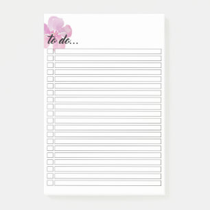 Notas Post-it® de una sola flor púrpura