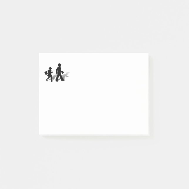 Notas Post-it® De vuelta a la escuela - Niños caminando en siluet (Anverso)