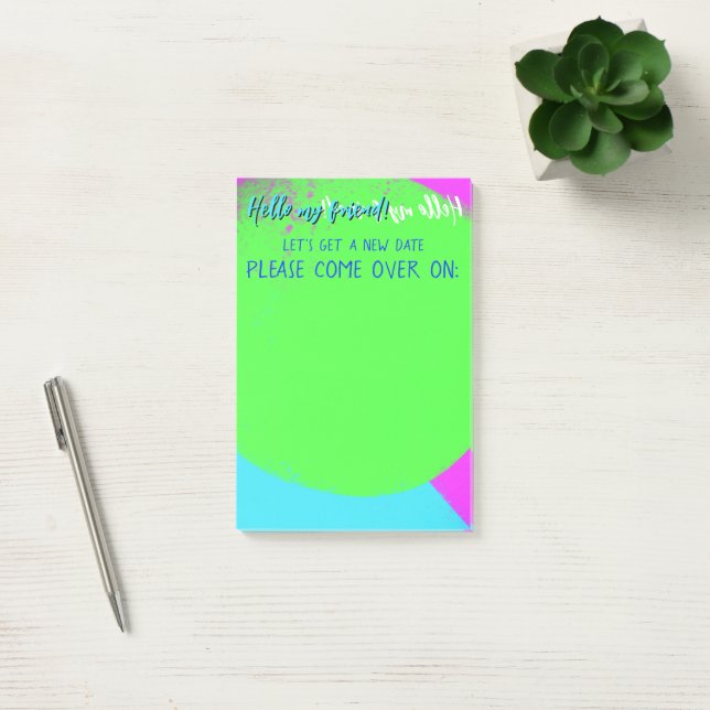 Notas Post-it® declaración genial verde morado (Oficina)