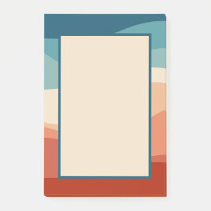 Notas Post-it® Decoración de las olas de estilo retro colorido