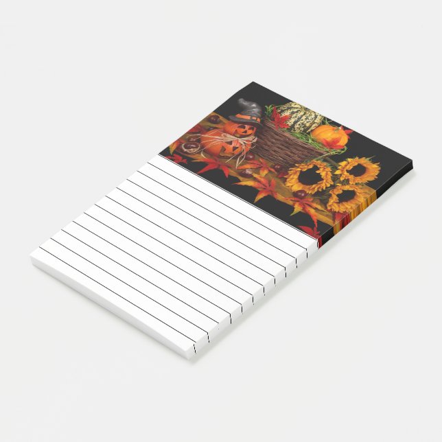 Notas Post-it® Decoración floral otoñal (En perspectiva)