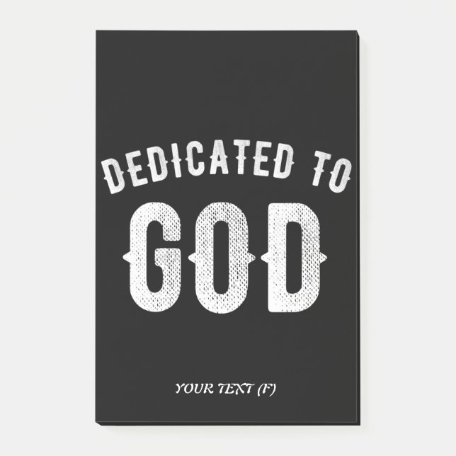 NOTAS POST-IT® DEDICADO A DIOS PERSONALIZABLE GUAY TEXTO BLANCO (Anverso)