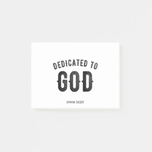 NOTAS POST-IT® DEDICADO A DIOS PERSONALIZABLE GUAY TEXTO NEGRO