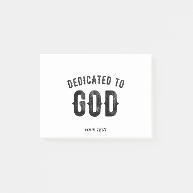 NOTAS POST-IT® DEDICADO A DIOS PERSONALIZABLE GUAY TEXTO NEGRO (Anverso)