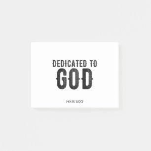 NOTAS POST-IT® DEDICADO A DIOS PERSONALIZABLE GUAY TEXTO NEGRO
