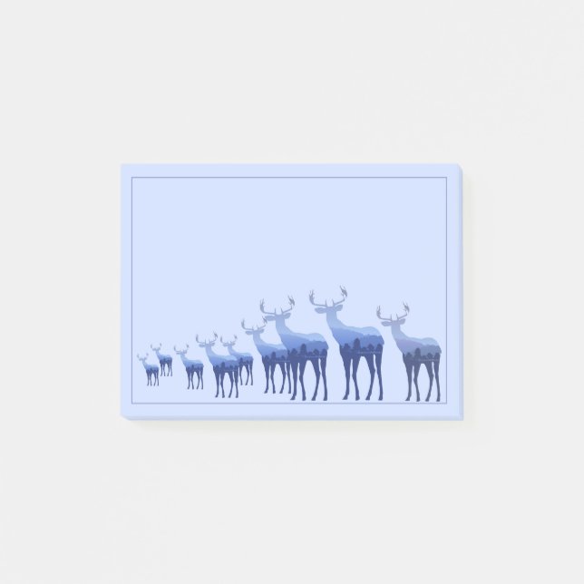 Notas Post-it® Deer azul post-it-Notes (Anverso)