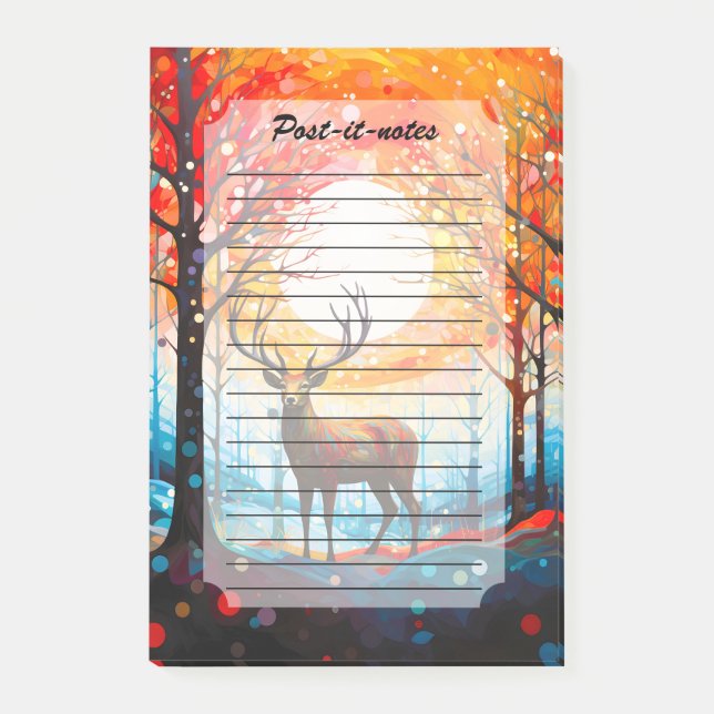 Notas Post-it® Deer silvestre contemporáneo (Anverso)