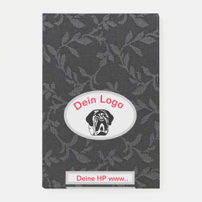 Notas Post-it®  Dein Bild Mastiff Bulldog Logo Klebezettel (Anverso)