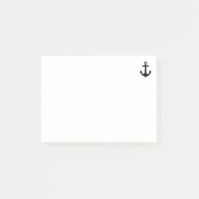 Notas post-it del ancla negra náutica (Anverso)