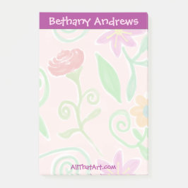Notas Post-it del Bloc de notas floral personaliza