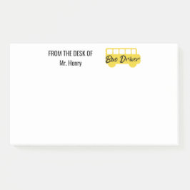 Notas Post-it® Del escritorio del conductor del autobús escolar