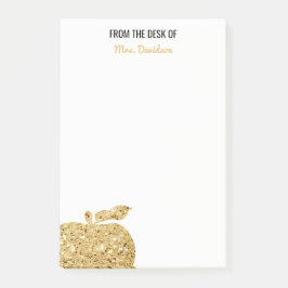 Notas Post-it® Del escritorio del oro personalizado profesor