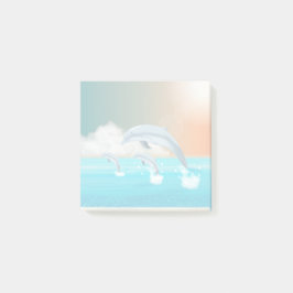 Notas Post-it® delfines respirando en el océano