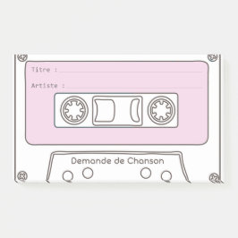 Notas Post-it® Demande de Musique "Cassette"